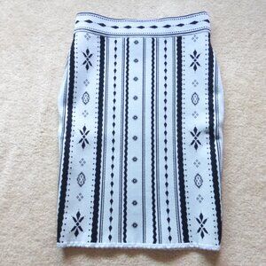 GUESS baby blue jacquard print bandage bodycon knee length skirt